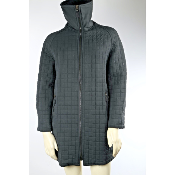 Vintage FENDI Jeans Roma Amor Black Quilted Zip Midi Jacket Size 42 - Picture 12 of 16